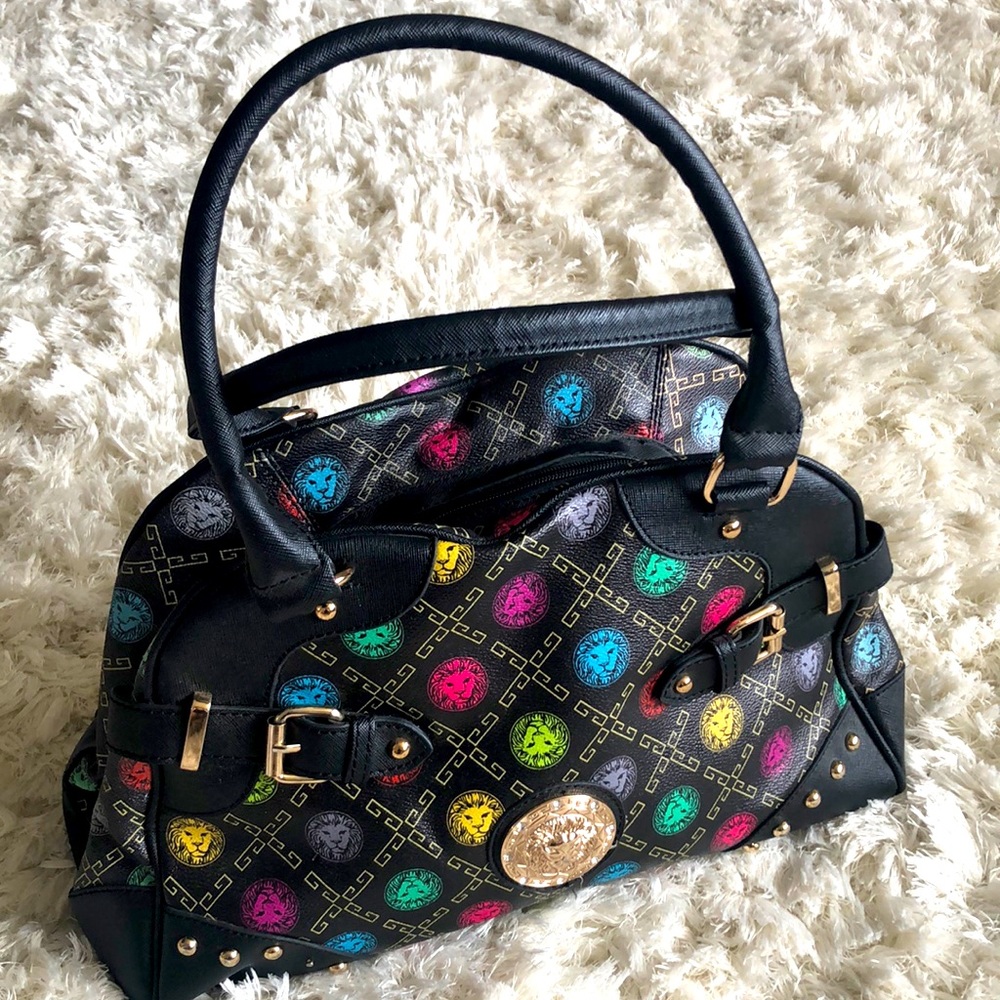 Anne Klein bag black lion with matching wallet